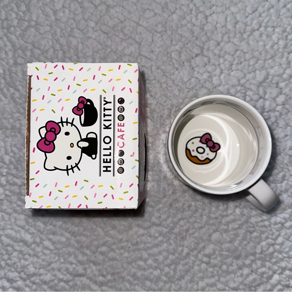 HELLO KITTY CAFE mug donuts graphics coffee tea cup donut graphic on inner base - Picture 3 of 11